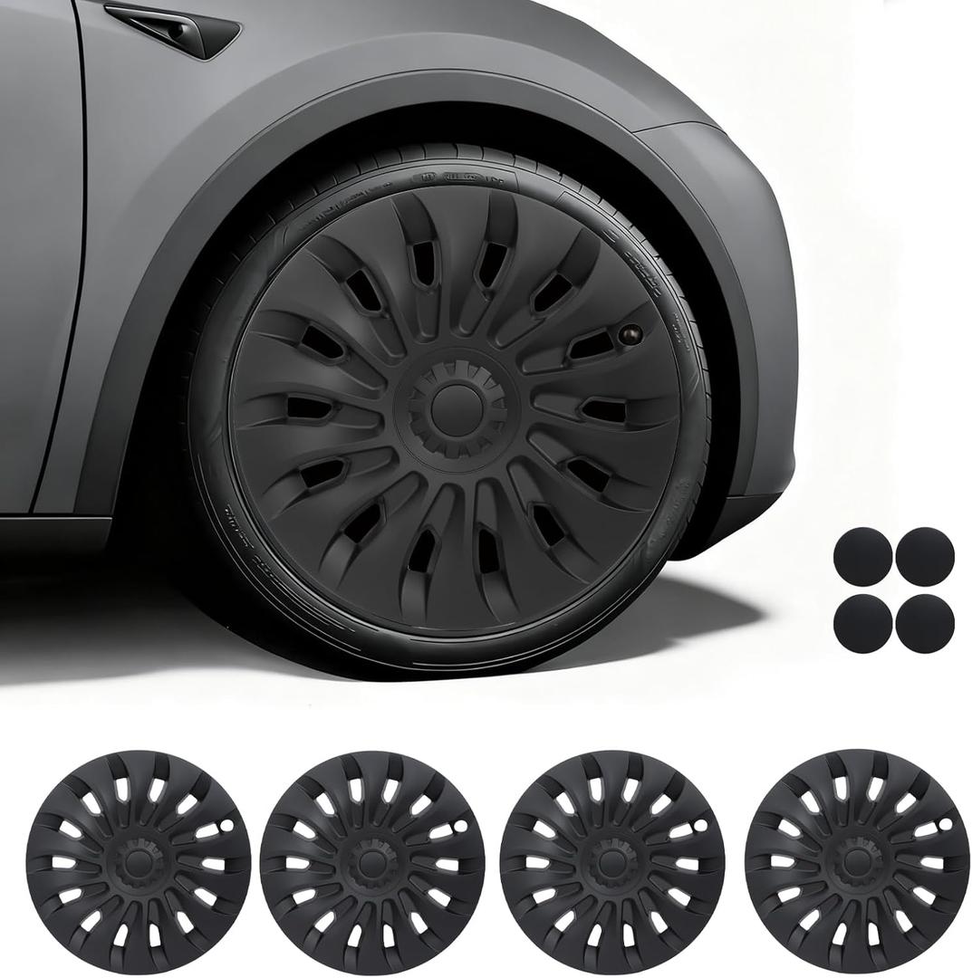 Tesla Highland Wheel Cover, Hubcaps 18 inch,Matte Black ABS Symmetry Design Compatible with Tesla Model 3 Highland 2024 2025 Photon Wheel