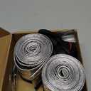 2 Pcs Heat Shroud Sleeve Aluminized Sleeving with Hook&Loop Closure 3/4" I.D.x 10FT with 20PCS Stainless Steel Cable Metal Ties and 1Pair of Operating Gloves