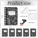 Sinload 30 Pack Mini Spiral Composition Notebooks Bulk 3.5 x 2.5 Inches Blank Marble Small Tiny Pocket Notebooks 80 Pages Memo Pads for Journal Office College School Students Graduation Gifts(Black)