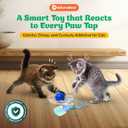 Interactive Cat Toys for Indoor Cats with Feather, Rechargeable Automatic Cat Toy Keeps Your Cat Active & Engaged, Durable & Safe Speedy Tail 2.0 Cat Toy (Blue)