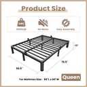 ROIL 10 Inch Queen Bed Frame with Rounded Corner Low Profile Metal Platform 3500LBS Heavy Duty Steel Slats No Box Spring Needed Noise-Free Easy Assembly