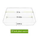 Square Plant Saucer 20 22 Inch 3 Pack, Extra Large Plant Saucer, Deep Plant Trays for Pots, Duty Plastic Plant Water Tray, Planters for Indoors and Outdoors Plants (20 inch Black)
