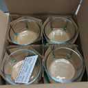 Anchor Hocking 2 Cup Glass Storage Containers with Lids, Set of 4 Glass Food Storage Containers with Mint SnugFit Lids (Mixed Blue)