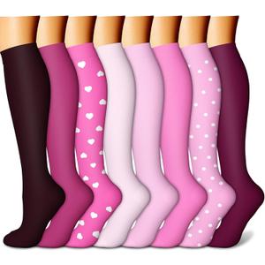 CHARMKING Compression Socks for Women & Men Circulation (8 Pairs) 15-20 mmHg is Best Support for Athletic Running,Cycling (Small-Medium)