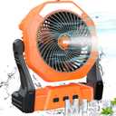 Ausic Portable Misting Fan for Outdoor Cooling, [8-35Hrs] Battery Powered Mist Fans with Water Misters & LED Lantern, 8-Inch, 250mL Tank, for Patios, Home, Outside, Camping, Outdoor&Indoor Use