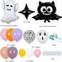 Halloween Balloon Arch Kit Pink, 18" 10" Balloons with Ghost Bat Foil Balloons for Halloween Baby Shower Decorations Happy Boo Day Party Supplies Outdoor Indoor Decors