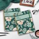 2026 Planner, A5 Weekly and Monthly Planners with Tabs, Spiral Bound Daily Calendar 2026 Planner, Agenda Organizers from Jan. to Dec., Hardcover Habit Tracker Journal 6.18" x 8.5" (Green Flower)