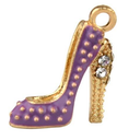 Bskifnn 10 pcs High Heels Charms for Jewelry Making DIY Craft Supplies for Necklace Bracelet Making Earring and More Black, White, Pink, Purple