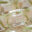 KissYou Acrylic Box Clear Boxes with Lid 12 Packs Small Candy Box Display Square Cube Wedding Valentine's Day Decorations Jewlry Gift Box