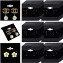 Adorox 200 Piece Black Earring Card Holders with Back Hook Perfect for Earring Display and Organization