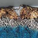 Bsubseach Women Ethnic Print Kaftan Beach Dress Plus Size Swimsuit Cover Up (Blue Coffee Leopard)