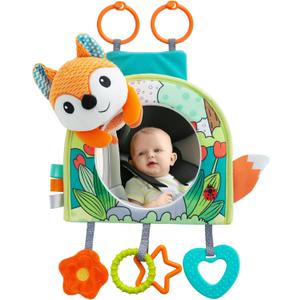 Lynncare Car Seat Toy, Baby Car Mirror Toy for Rear Facing, Travel Baby Activity Center with Hanging Engaging Toys for Infants Babies 0-6-12-18 Months Boy Girl (Set5)