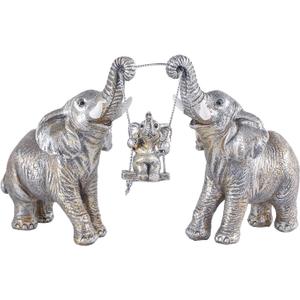 Elephant Statue.Silver Elephant Decor for Women,Mom Gifts.Elephant Figurines Brings Good Luck.Decoration Ornaments for Living Room,Table Centerpiece, Shelf, Office Decor (Silver)
