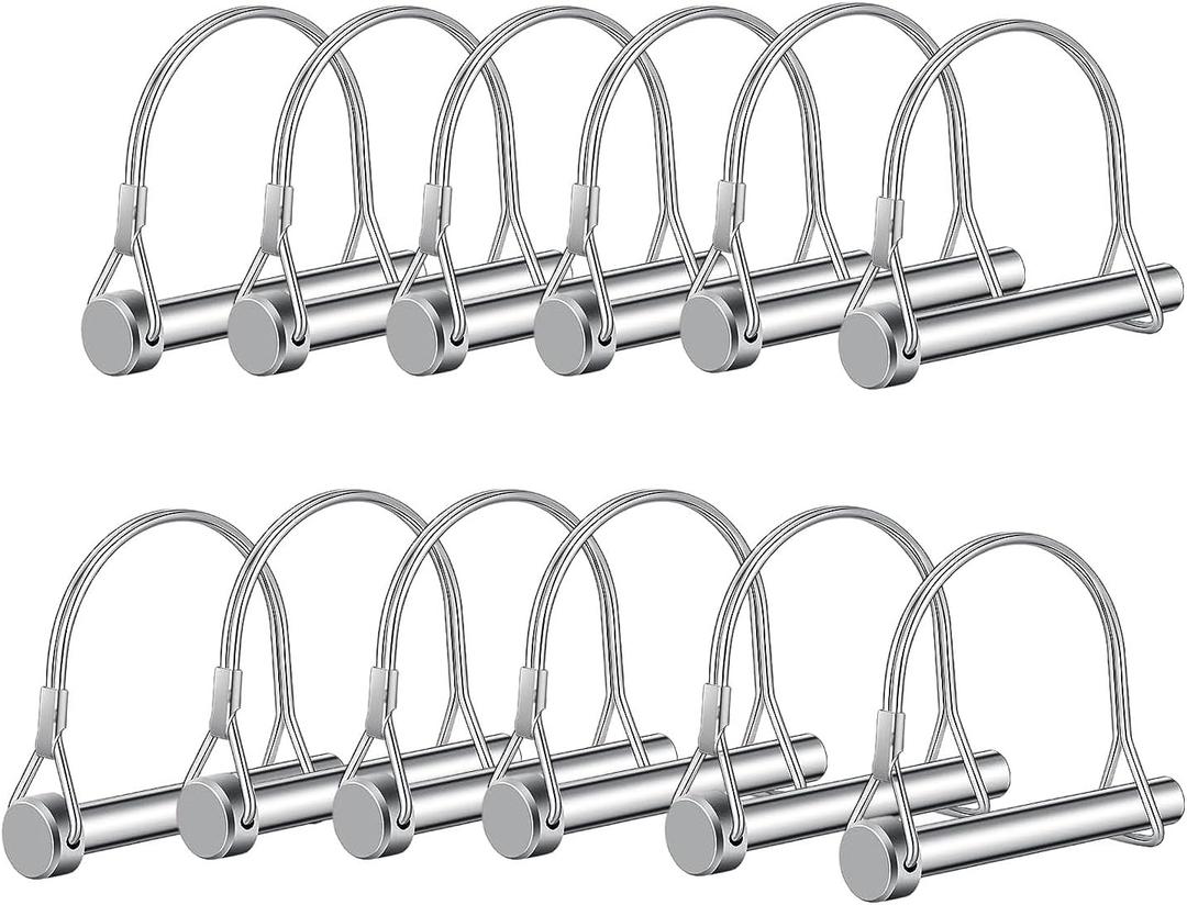 3 x 12pcs Arched Pto Pin, 1/4" x 2-3/4", Silver, for PTO, Farm, Lawn, Hitches, Garden