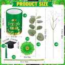 LemonRoad 57Pcs Class of 2026 Graduation Table Flower Centerpiece Includes Gold Foil Congrats Grad Vase with Artificial Flower Mini Graduation Cap for Grad Party Decorations Prom Decor(Green, Gold)