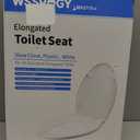 Toilet Seat Elongated, Slow Close Hinges, Four Non-Slip Bumpers, Easy to Install and Clean, Durable Plastic, White Two Sets of Mounting Parts Included