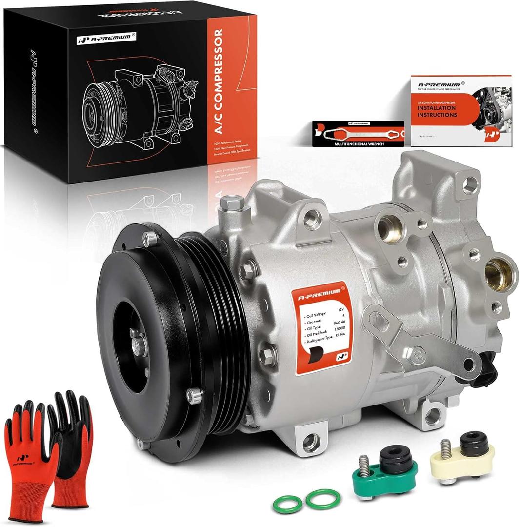 A-Premium Air Conditioner AC Compressor with Clutch Compatible with Toyota Camry 2.4L 2009, Camry 2.5L 2010-2011