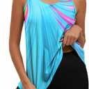 Arolina Tankini Swimsuits for Women Tummy Control Two Piece Bathing Suits Flowy Swim Tops with Boy Shorts (L)