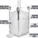 (5 PCS) FIBC Bulk Bag One Ton Bag Heavy Duty Bulk Bags for Industry Agriculture 35"L x 35"W x 45"H Grain Dumpster Construction Durasack heavy duty