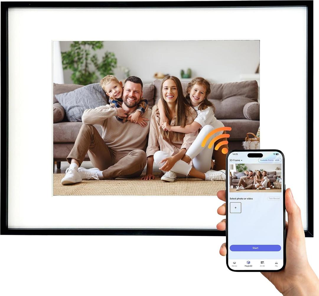 13.3 Inch Color E-Ink Digital Photo Frame, WiFi, Auto-Rotate, Wall Mountable, Share Photos via App, Large Screen Smart Frame for Home & Office