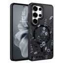 DOMAVER for Samsung Galaxy S26 Ultra Case, Magnetic Phone Case for Samsung S26 Ultra [Compatible with MagSafe] Slim Fit Flowers Floral Design Shockproof Protective Bumper Women Girls Cover- Black