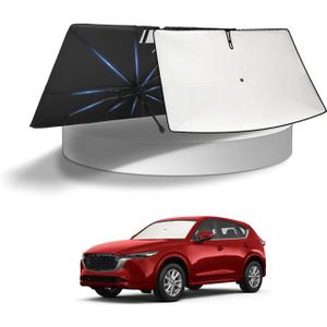 KUST Sun Shade Umbrella for 2017-2025 Mazda CX-5 CX5 CX 5 | Custom Fit Windshield Sunshade | Foldable Sunshade with Bendable Handle | Blocks Heat & UV Rays Keep Car Cool Sunshield