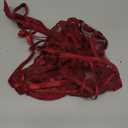 Lilosy Sexy Underwire Cute Push Up Strappy Embroidered Mesh Sheer Lingerie Set See Through Panty Bra (Large, Bow Burgundy Red)