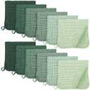 Muslin Burp Cloths for Baby 100% Cotton Burping Cloths for Boys Girls Large 20''X10'' Extra Soft and Absorbent 12 Pack - Gradient Green