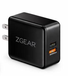 ZGear Fast Charge Wall Charger , 24Watts, Charge Two Device