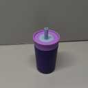 Owala Kids Insulation Stainless Steel Tumbler with Spill Resistant Flexible Straw, Easy to Clean, Kids Water Bottle, Great for Travel, Dishwasher Safe, 12 Oz, Purple (Peacock Palace)