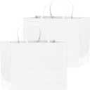 qiqee 30-Packs White Gift Bags with Handles Bulk 13"x4.5"x10" Wide Large Size Party Paper Bags