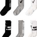 Nike Unisex Kids' Everyday Cushioned Crew Socks (6-Pack) | Boys and Girls, M