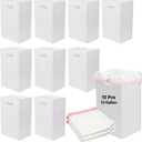 10 Pcs Cardboard Portable Garbage Can with 20 Trash Bags, Disposeable Extra Large Trash Cans, 13 Gallon (21.6" H x 13.5" W x 10" D), Recycled Garbage Can and Reuseable Garbage Boxes, White