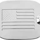 Fuel Tank Cover Trim Gas Door Compatible with Chevrolet Silverado GMC Sierra 2019-2025+,Exterior Accessories Carbon Grain American Flag (Chrome)