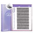 GAQQI Lash Clusters, GQ19 Individual Lashes 168pcs D Curve, DIY Lash Extension 14mm Length Only False Eyelash Clusters, Natural & Wispy Lash Wisps (GQ19,D,14mm)