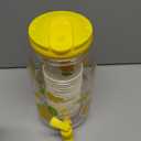 Umigy 1 Gallon Lemon Plastic Drink Dispenser with 20 Pcs 12 oz Lemon Paper Party Cups 1 Gallon Kitchen Fridge Beverage Dispenser Plastic Water Dispenser with Spigot for Juice Tea Beer