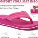 COFACE Womens Flip Flops with Comfortable Arch Support Ladies Dressy Lightweight Wedge Flip-Flops Summer Soft Yoga Mat Platform Thong Sandals for Beach, Hot Pink Size 9 (Red)