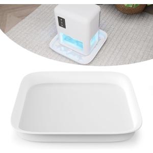 Forestchill Drip Tray for Dehumidifier, 9.5" x 9.5" x 2" Hard Plastic Drip Pan with Raised Edge, Leak-Proof Floor Protection for Semiconductor Dehumidifiers, White