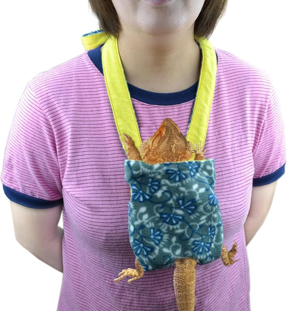Adjustable Bearded Dragon Sling Chest Carrier Pouch for Reptile to Prevent Them Falling or Slipping from Your Body