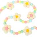 Whaline Spring Felt Pom Pom Banner Cute Flower Felt Hanging Garland Colorful Poms Ball Floral Decorative Hanging Bunting Banner for Spring Easter Holiday Home Mantel Wall Party Supplies, 8.2Ft