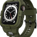 GELISHI Bands Compatible for Apple Watch Band 46mm 45mm 44mm 42mm, Men Sport Rugged Band with Protective Case for Watch Series 10 9 8 7/Series 6 SE 5 4 3 | 46mm