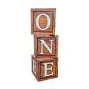 One Boxes for 1st Birthday Wood Grain, One Balloon Box, Baby Girl First Birthday Decorations, 1st Birthday Party Supplies Boy, 1 Year Anniversary Decorations Photoshoot Props Backdrop. (Wood Grain)