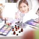 Tanlade 100 Pcs 1 oz Amber Plastic Cosmetic Jars with Lids Empty Leak Proof Container Refillable Cosmetic Jars Airtight for Cream, Lotion, Powder, Ointment, Beauty Products Travel Storage(Square)