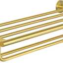 Alise 24 inch Towel Shelf with Double Towel Bars,Towel Rack for Bathroom,SUS 304 Stainless Steel Wall Mount Towel Holder Storage,Brushed Gold,GYT7060-G