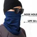 BASSDASH Fleece Neck Gaiter with Nose Hole Winter Face Mask for Men Women Windproof Scarf for Fishing Hunting Skiing (Navy Blue)
