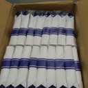 Goodluck 350 Piece Dark Blue Plastic Dinnerware Set for Party, Clear Disposable Plates for 50 Guests, Includes 100Plates, 50 Pre Rolled Napkins with Cutlery Set, 50 Cups, for Graduation, Birthday