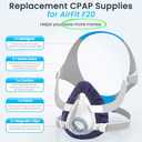 Replacement for AirFit F20 Mask Cushion Set - Includes Medium Mask Cushion, Headgear, Frame & Clips, 2 PCS CPAP Mask Liners - No Elbow - F20 Full Face Masks Replacement CPAP Supplies (M)