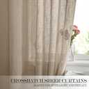 2 x NICETOWN Privacy Sidelight Curtain Short - 40 inches Length Semitransparent Faux Linen Privacy with Enough Light French Door Panel Curtain with Tie Back (Taupe, Sold Individually, 30 inches Wide)