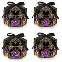 Estivaux 12 Pack Eid Mubarak Boxes, Ramadan Candy Box Eid Gift Bags, Goodie Boxes Black Ramadan Treat Storage Case with Ribbon for Party Decorations