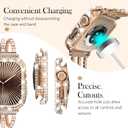 3 x Surace Bling Bumper Case Compatible with Apple Watch Series 11 Series 10 42mm Case, Crystal Diamond Rhinestone Protective Face Cover for iWatch 10/11 42mm, Rose Gold